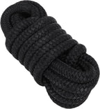 Keenso Boat Dock Line, Double Weave Nylon Rope for Mooring with 12in Loop, Marine Grade High Strength Docking Rope 1/2 Inch X15 Ft for Boats up to 35ft (Black)