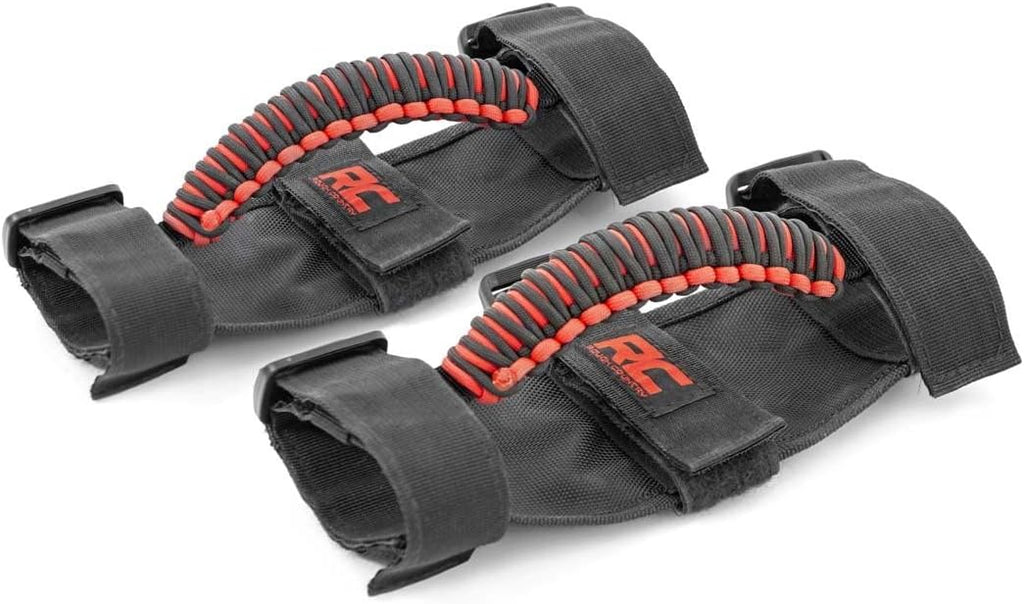 Rough Country Corded Universal Roll Bar Grab Handles - 117610 Black