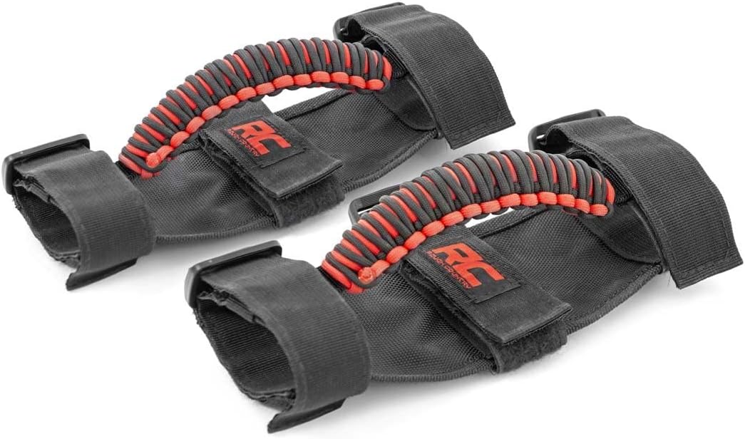 Rough Country Corded Universal Roll Bar Grab Handles - 117610 Black