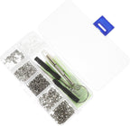 Glasses Repair Kit 528pcs Eyeglass Screws Nose Pads Set with Anti-Slip Sleeves and Ear Hooks Portable Eyeglass Repair Tool for Sunglasses and Spectacles Maintenance Random Color