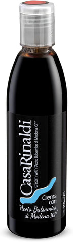 Casa Rinaldi Balsamic Glaze – Italian Balsamic Vinegar of Modena PGI Cream, Smooth Glossy Drizzle for Salads, Caprese, Vegetables & Desserts, Authentic Italian Balsamic Reduction (250ml)