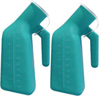 Thick Firm Male Urinal,YUMSUM Urine Bottle with Replacement Lids 32oz./1000mL (Green,2 Pack)