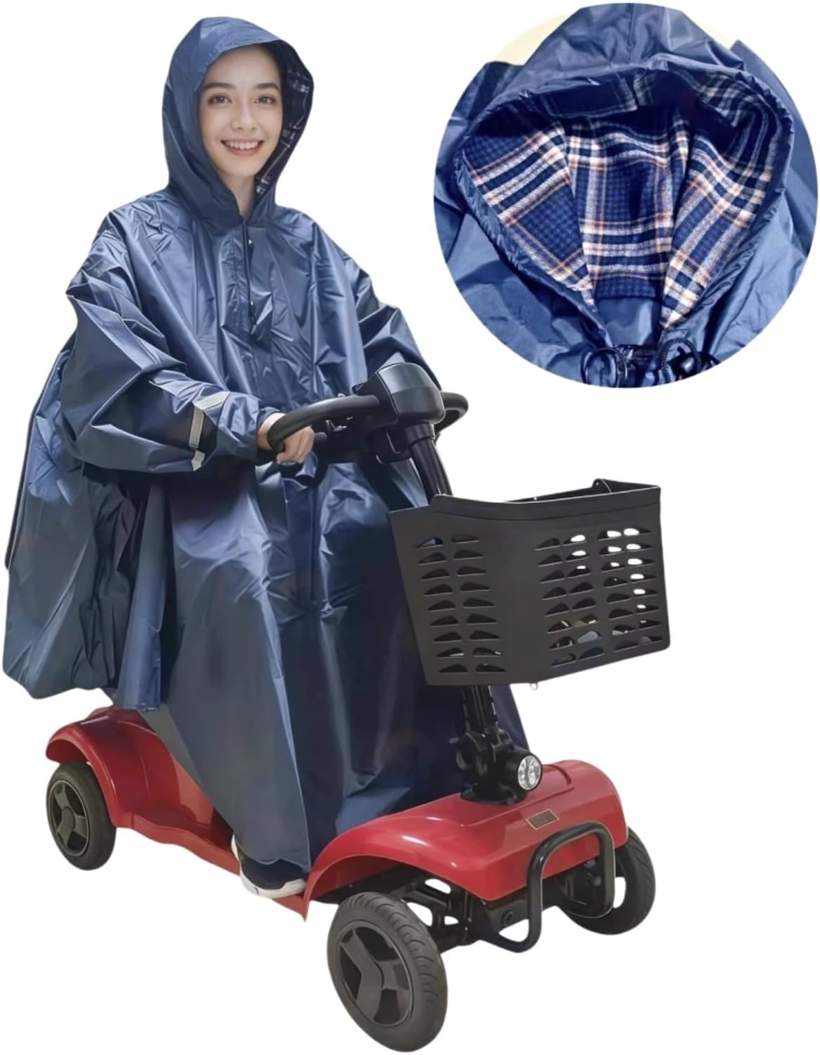 Mobility Scooter Rain Poncho Waterproof Cape Outdoor,Electric Vehicle Cover Wheelchair Poncho, Electric Scooter Accessories Raincoat Jacket Suit