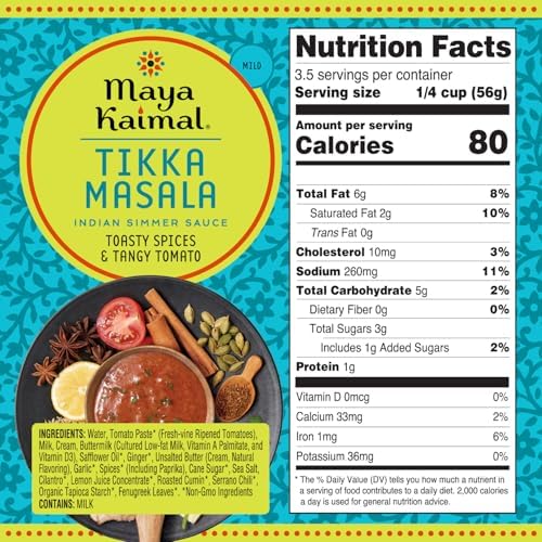 Maya Kaimal Indian Simmer Sauce, Tikka Masala, Madras Curry & Spicy Vindaloo, 2 of Each, 7oz Easy Pour Pouch | Vegetarian, Gluten Free, Non-GMO