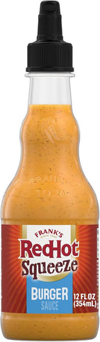 Frank's RedHot Burger Sauce, Squeeze Bottle, Creamy, Tangy Blend of Dill Pickle Juice, Mayo, and Frank’s RedHot Heat for Burgers & More, 12 fl oz