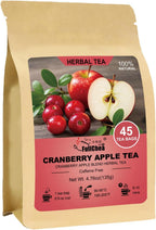 Fullchea - Cranberry Apple Tea, 45 Teabags - Cranberry Tea with Apple, Hibiscus, Rose & Licorice – Naturally Sweet & Tart - Non-GMO - Caffeine-Free - Wellness Support