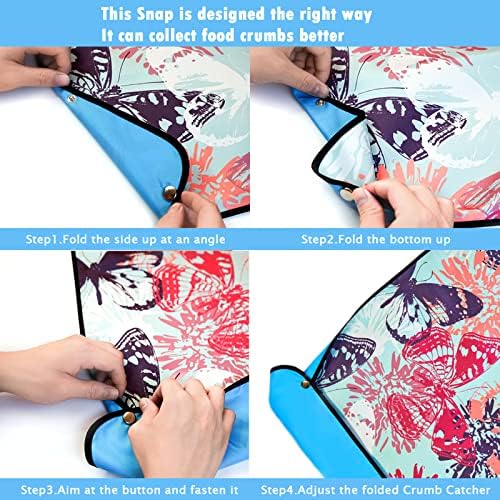 VOPHIA Adult Bibs for Women Washable Bib Reusable Waterproof Clothing Protector with Optional Crumb Catcher