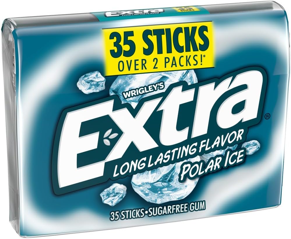 EXTRA Polar Ice Sugar Free Chewing Gum Grad Gifts Prom Essentials Mint Gum, 35 Stick Mega Pack