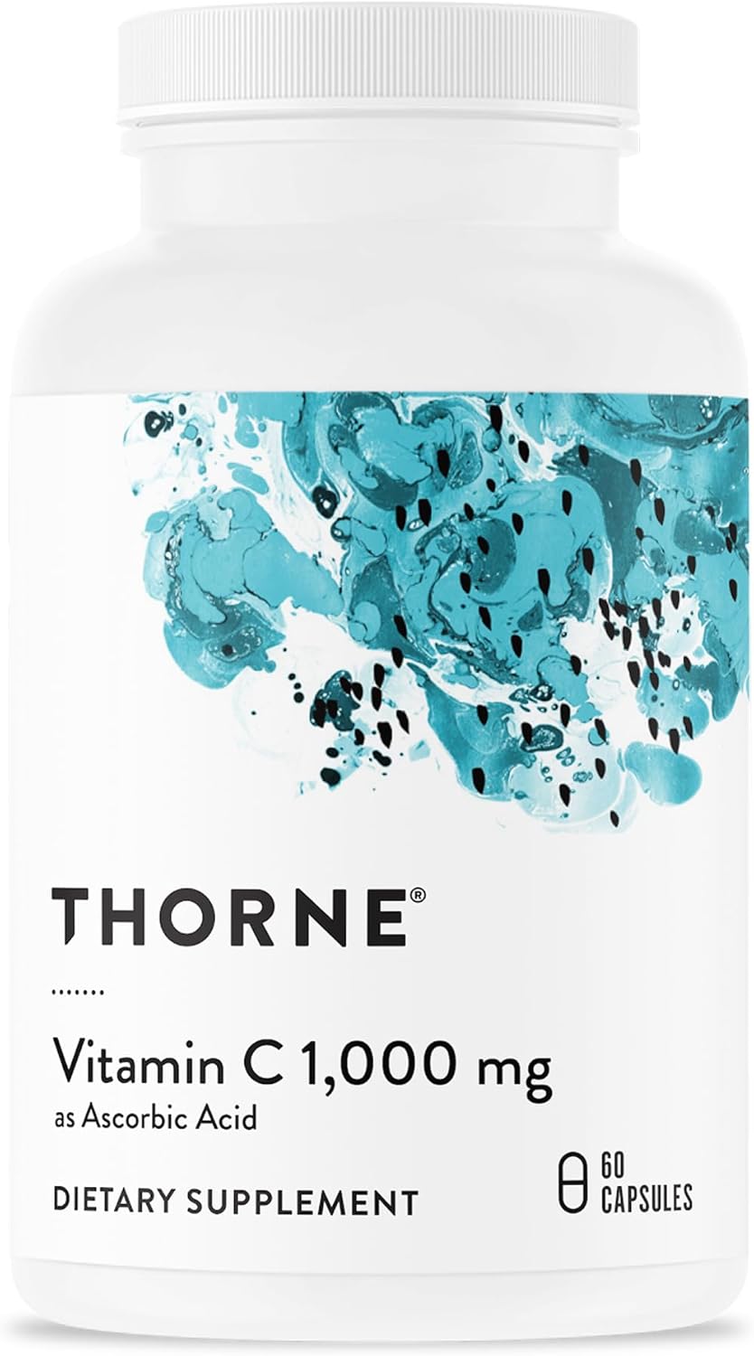 THORNE - Vitamin C 1,000 mg Supplement - Supports Healthy Immune Function & Collagen Formation - Provides Antioxidant Benefits* - Third-Party Certified - Gluten, Dairy & Soy-Free - 60 Capsules
