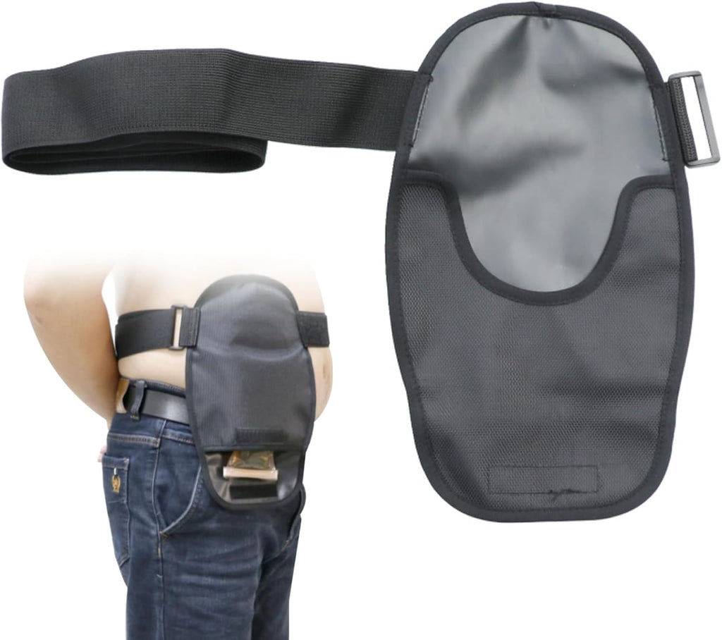 Ostomy Bag Covers 31x18.5cm Waterproof Colostomy Ostomy Bag with Adjustable Elastic Belt Ostomy Pouch for Colostomy Ileostomy Urostomy Lumbar Supports, Black