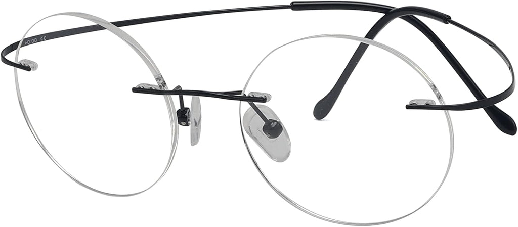 Eyekepper Titanium Rimless Round Reading Glasses Circle Readers For Men