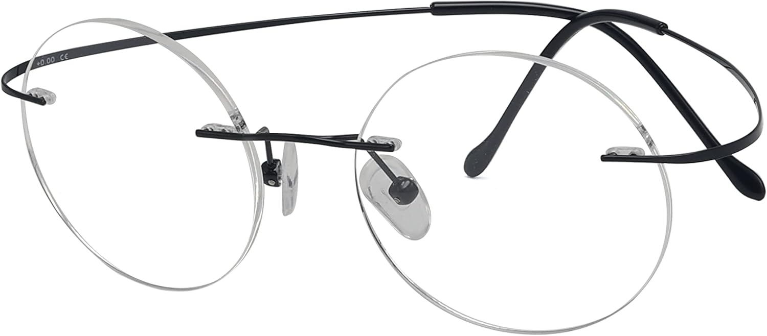 Eyekepper Titanium Rimless Round Reading Glasses Circle Readers For Men