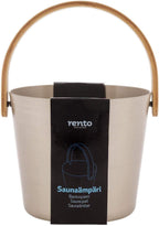 Rento - Sauna Bucket - Aluminium with Bamboo Handle - Champagne - 5 litres