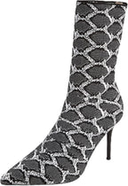 Jeesay Women's Sexy Pointed Toe Sock Ankle Boots Stiletto High Heels Mid Calf Booties Stretch Knit Shoes Warm…