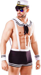 Sexy Sailor Costume Men Sexy Exotic Apparel Male Stripper Costume Outfit Lingerie Cosplay Uniform Set Party Role Play Costumes Lingerie for Birthday Halloween Valentines Day