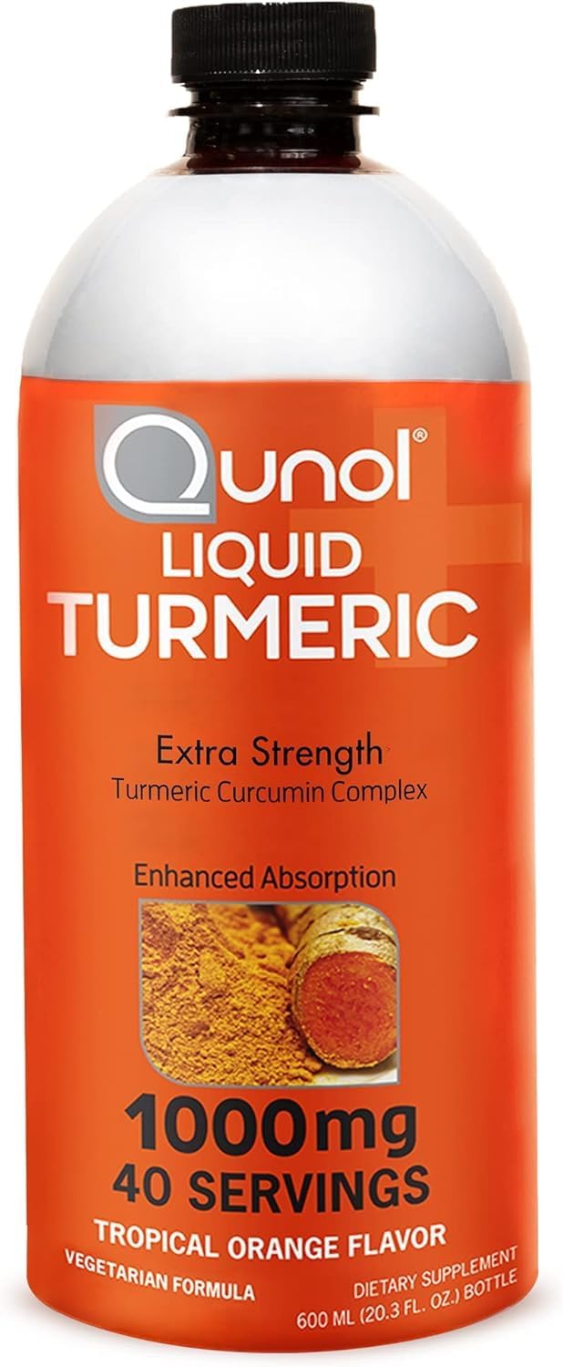 Qunol Liquid Turmeric Curcumin with Black Pepper 1000 Milligram, Supports Healthy Inflammation Response and Joint Support, Dietary Supplement, Extra Strength, 40 Servings, 20.3 fl oz (pack of 1)