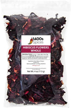 4oz Dried Hibiscus Flowers perfect for Tea and Mexican Agua Fresca, Flor de Jamaica, Sorrel Zobo Whole Flowers and Petals by 1400s Spices