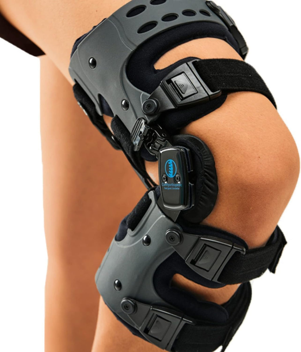 Comfyorthopedic Men & Women OA Unloader Knee Brace, Medial Arthritis Pain & Osteoarthritis Offloader, Bone on Bone Cartilage Joint Support, L1851 L1843 Upgraded Built-in Hex Key, Right Fits Up to 32in Plus Size Thigh