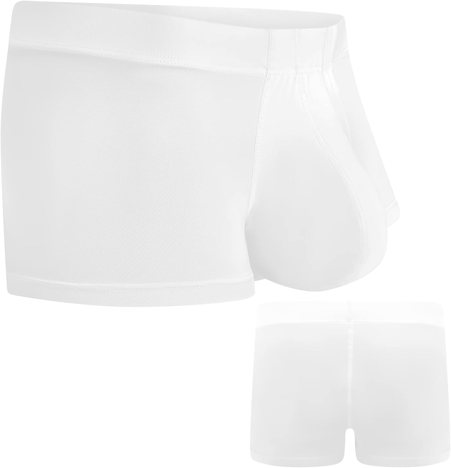Real Men Pouch Boxer Briefs 3 Inch Inseam - Nylon Ice Silk - ABCD Custom Pouch Size - Waist XS-5XL
