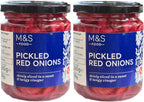 Pickled Red Onions, 260g, Sweet & Tangy Vinegar, Mild Chilli, Vegan, Polish Origin, Ready to Eat (2 Pack)
