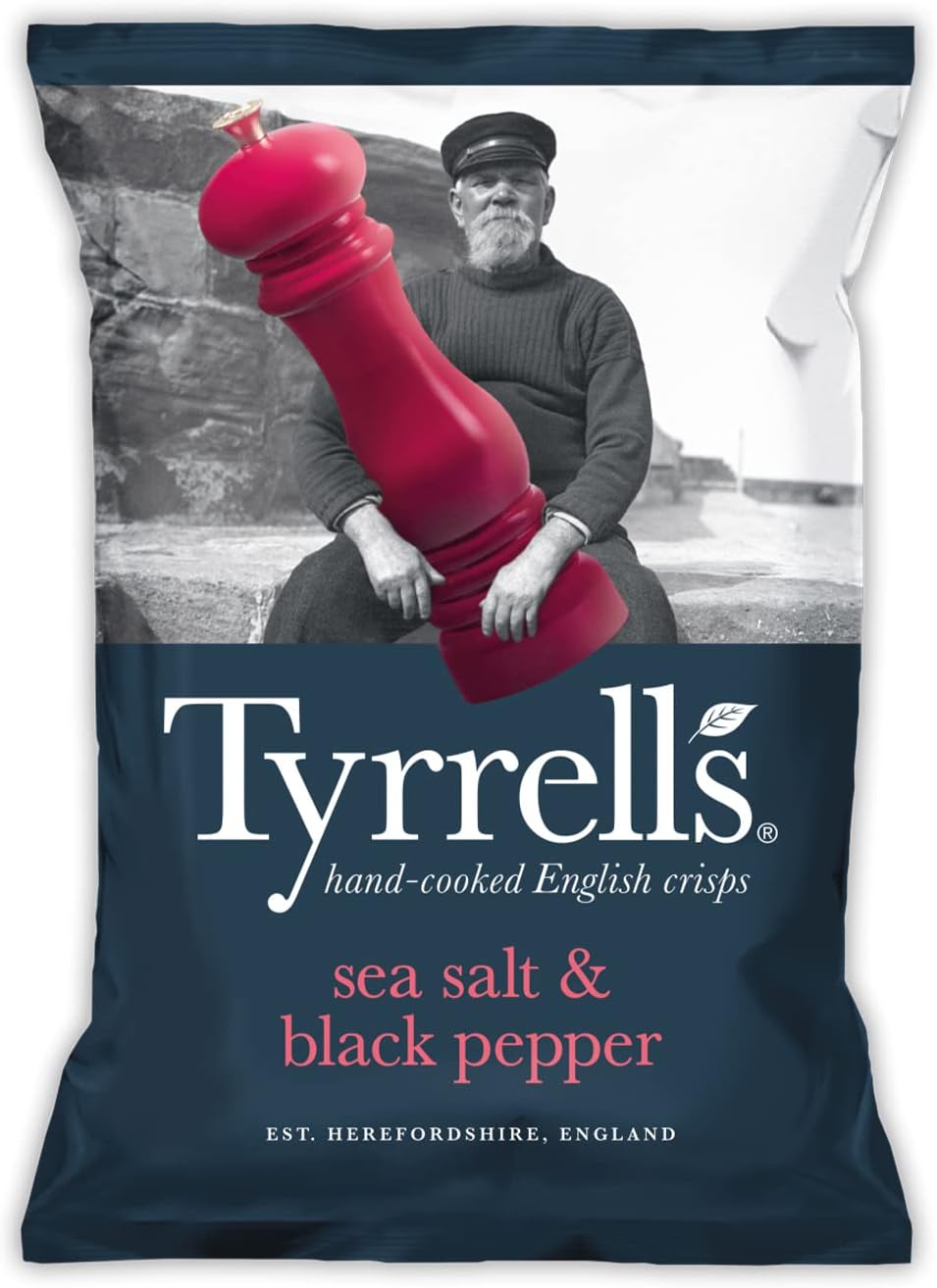 Tyrrells Chips Sea Salt & Crushed Black Pepper 150 g