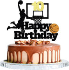 Basketball Happy 10th Birthday Cake Topper-Basketball Themed Birthday Party Cake Decoration-10 Years Birthday Party Supplies (10th)