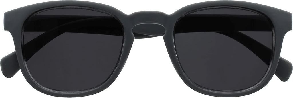 OPULIZE POP Classic Reading Sunglasses for Women Men,Tinted Lens with UV400 Protection,Scratch Resistant Round Chunky Frame with Spring Hinges, Matt Grey +1.00 (Pack of 1)