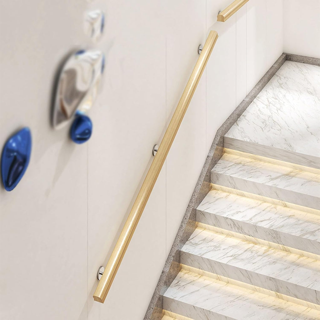 Wood Handrails for Indoor Stairs, Safety Non-Slip Stair Railing, 50-600cm Professional Pine Handrails Support Rod Complete Kit, for Bars Lofts Kindergarten Guardrail Corridor, 80cm/2.62ft