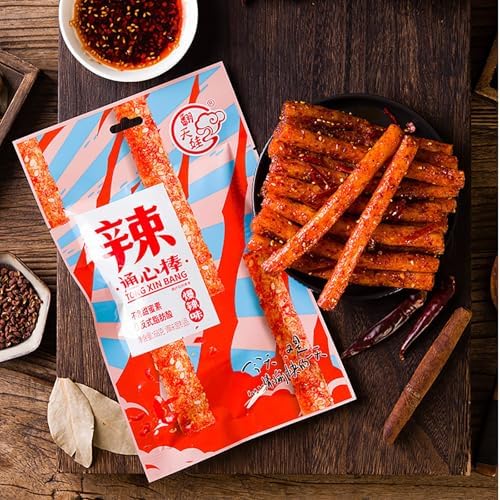 Latiao Spicy Strips 4 Pack Chinese Snacks, Latio Chinese Spicy Sticks 68g/2.39 Ounces per Pack (Medium to Extra Sp-icy)