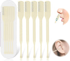5PCS 2-in-1 Nasal Hair Cutter, Manual Nose Hair Trimmer Cutter with Ear Pick for Women & Men 360°Rotating Nose Hair Remover Grooming Tool Knife Razor Portable Nostril Hair Trimmer (Beige)