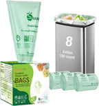OrangeBio 6-8 Gallon Compostable Trash Bags, 100 Count, Kitchen Food Waste & Compost Bin Liners, Plant-Based Garbage Bags, BPI ASTM D6400 & TÜV OK Compost Home Certified