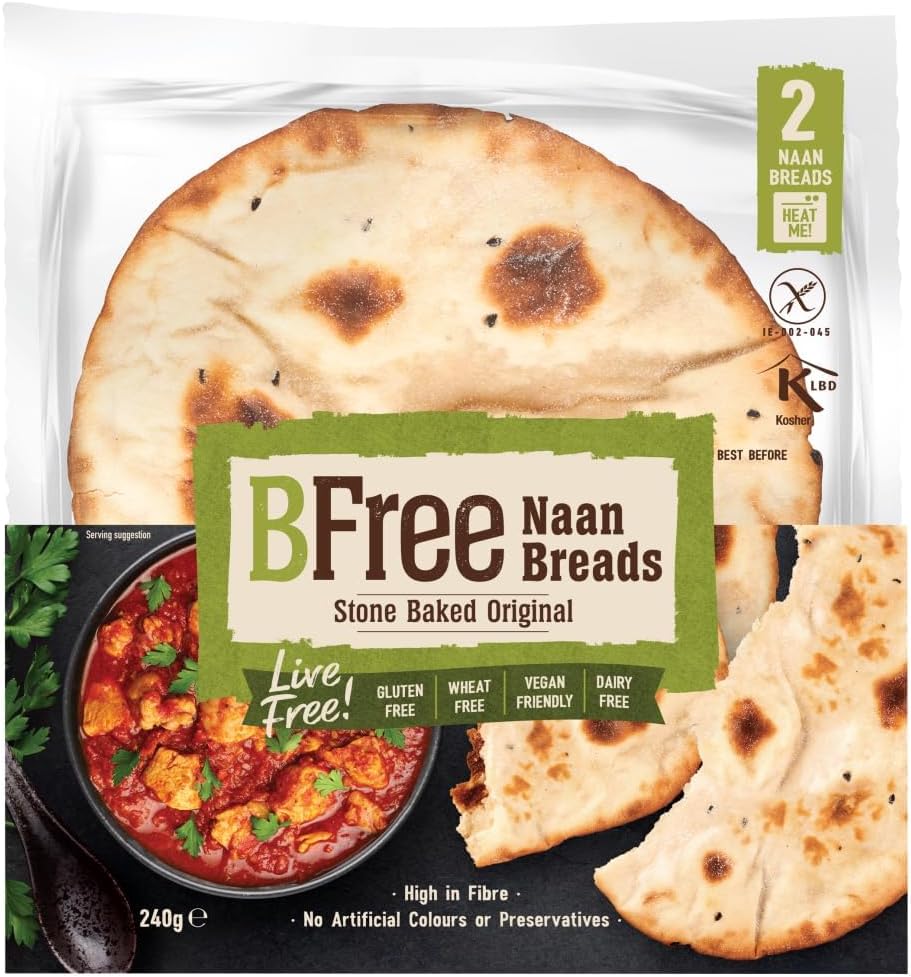 BFree Stone Baked Original Naan Breads, 8.46 OZ - 2 Naans (Pack of 3)