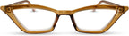 2SeeLife Premium Cat Eye Reading Glasses for Women – Narrow-Medium Fit, Sturdy Frame, Spring Hinges, Stylish Funky Readers, Amber Green, +1.00