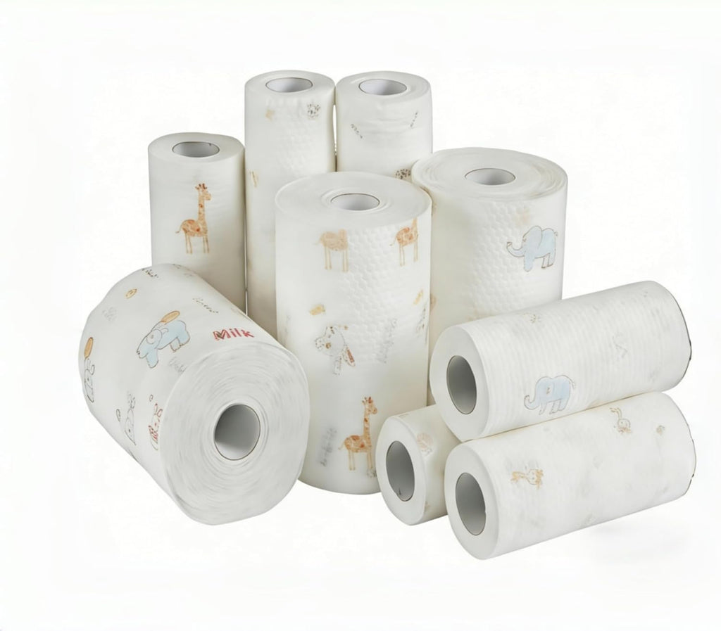 Lazy Rags Kitchen Paper Towels, 1 Roll (400 Sheets), Disposable Washable Dry and Wet Towels, Non-Stick Oil Dish Cloths for Degreasing and Household Cleaning