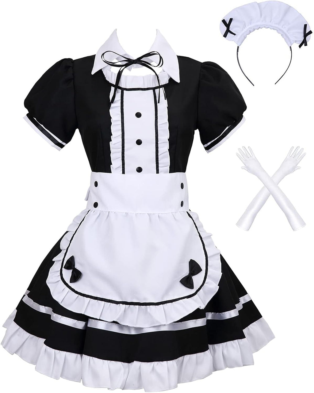 Colorful House Women's Cosplay French Apron Maid Fancy Dress Costume