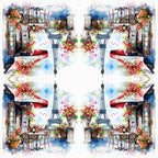 Paper Napkins 33 x 33 cm 3-Ply Premium Durable Disposable Wedding Napkins for Wedding, Catering, Daily Use - Café Paris Eiffel Tower - 20 Pack