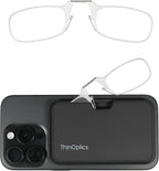 ThinOptics unisex-adult Reading Glasses + Black Universal Pod Case | Clear Frames, 1.50 Strength Readers Clear Frames / Black Case, 44 mm