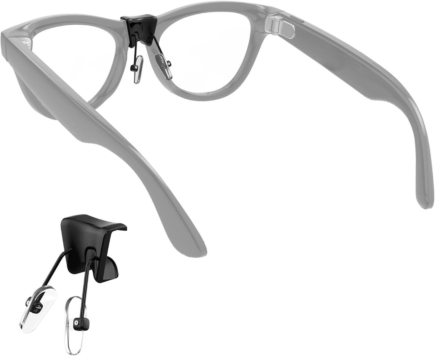 HIBLOKS Eyeglass Nose Pads Compatible with Ray-Ban Meta Wayfarer Gen 1 & Gen 2 Smart Glasses Accessories, Silicone Anti Slip Clip-on Glasses Nose Holder for Meta Gen 2 Smart Sunglasses (Split Type)