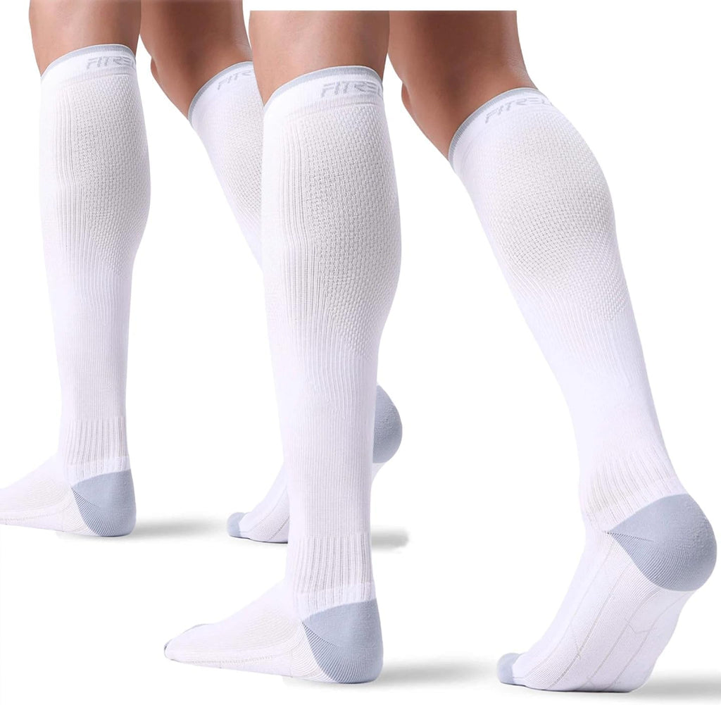 2 Pairs Compression Socks for Women & Men Knee High Stockings 20-30mmHg-Circulation Support Socks for Running, Travel, Soccer