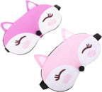 FOMIYES 2pcs Cute Cartoon Fox Eye Mask for Soft Gentle Sleeping Masks with Band for Home Travel Naps