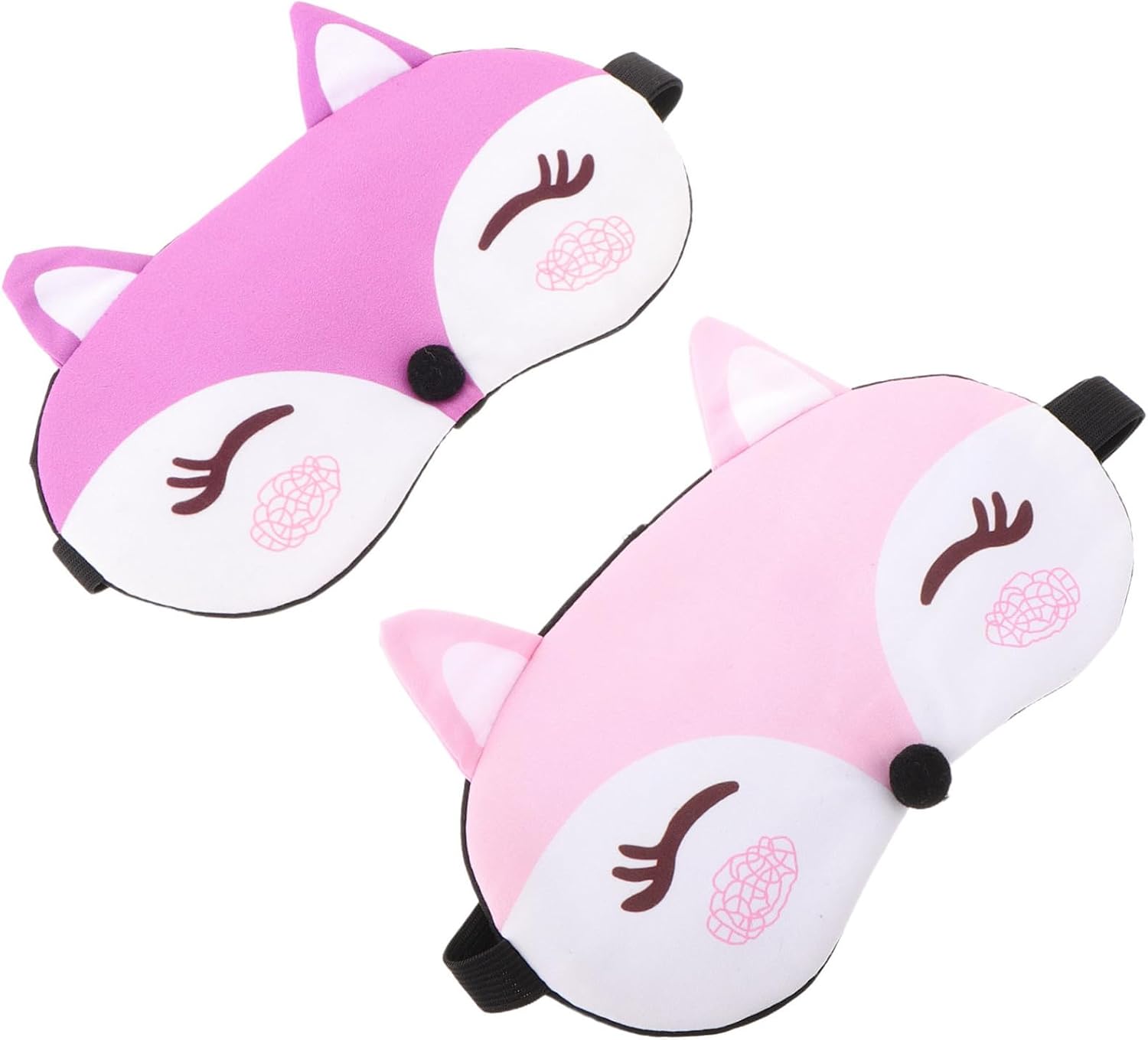 FOMIYES 2pcs Cute Cartoon Fox Eye Mask for Soft Gentle Sleeping Masks with Band for Home Travel Naps