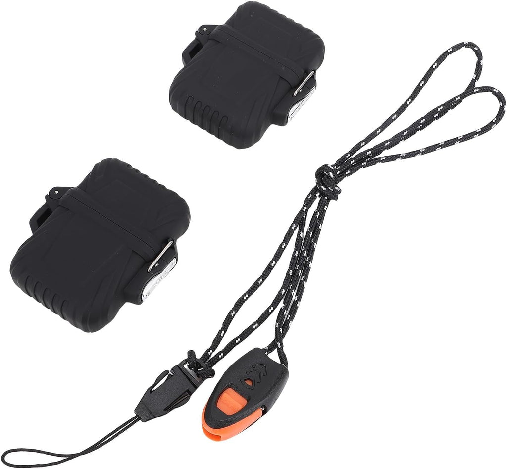 Pwshymi Water Proof Storage Box Set Durable Protective Case for Outdoor Sports and Activities, Black, 2Pcs for Hikers and Campers