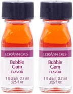 LorAnn Oils Super Strength Flavoring - Used For Candy Making, Flavoring , Baking, Hard Candy, & Flavor Oils - Bold, Natural Flavors 4X Stronger Than Extracts - Bubble Gum, Pack of 2, 0.125 fl oz
