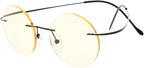 Eyekepper Titanium Rimless Orange Tinted Lenses Computer Reading Glasses Readers Men Women