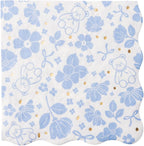 Bonjour Fête Light Blue Bear Large Paper Napkins | 3-Ply Napkins for Birthdays & Holidays | Premium Lunch Napkins | Gold Foil | Party Table Decor | Party Supplies Decorations | Pack of 20, 6.5" Folded