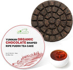 LWXLJMJZC－USDA certified Organic Chocolate Shaped Ripe Puerh Tea Cake -40pcs(180g/6.3oz )Cook Pu-erh Puer Black Pu'erh -Yunnan Chinese Pu er -Easy To Take Out