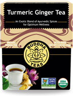 Buddha Teas Organic Turmeric Ginger Tea - OU Kosher, USDA Organic, CCOF Organic, 18 Bleach-Free Tea Bags
