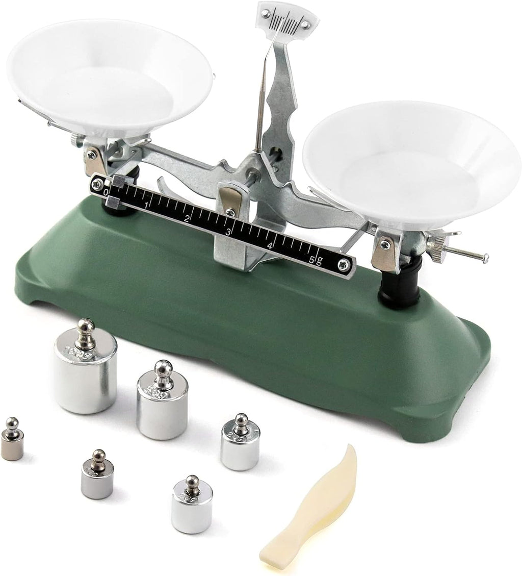 QWORK Balance Scale, 200g / 0.2g, Mini Laboratory Triple Beam Balance Beam Scale for Teaching Tool