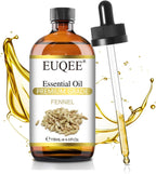 EUQEE Fennel Essential Oil 4Fl.Oz Pure Fennel Oil with Glass Dropper for Skin, Aromatherapy, Diffuser, Soap Making, Candle Making - 118ml