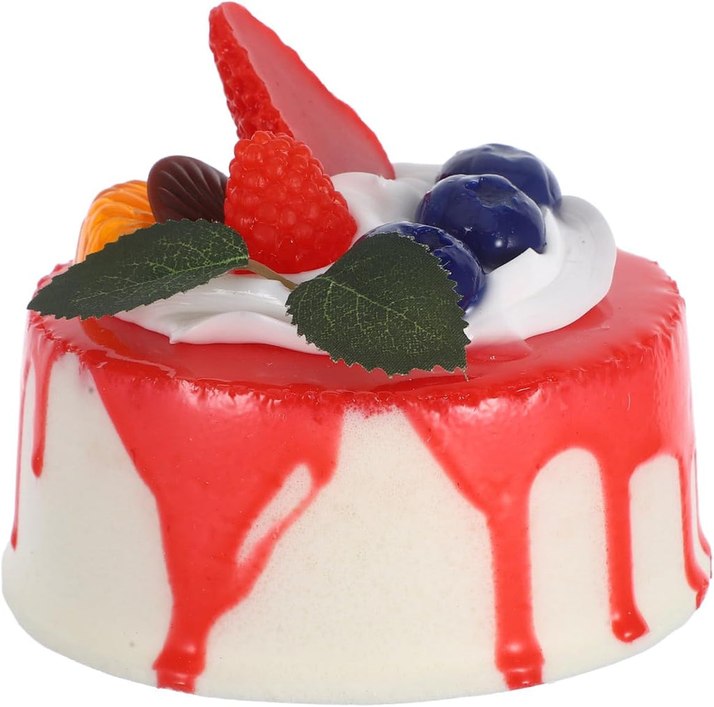 PRETYZOOM Artificial Birthday Cake for Display Realistic Simulated Cupcake Prop Lightweight Decorative Fake Cake Model for Photography Home Party Bakery Decor
